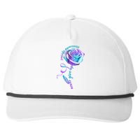 Never Give Up Suicide Awareness Ribbon Rose Snapback Five-Panel Rope Hat