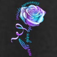 Never Give Up Suicide Awareness Ribbon Rose Adult Drive Performance Visor
