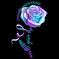 Never Give Up Suicide Awareness Ribbon Rose Baby Bodysuit