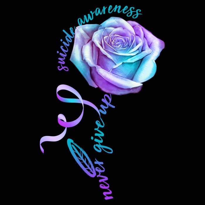 Never Give Up Suicide Awareness Ribbon Rose Baby Bodysuit