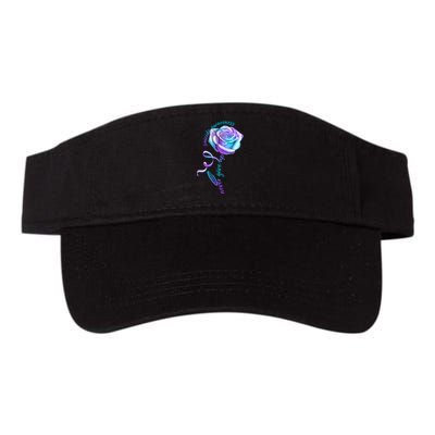 Never Give Up Suicide Awareness Ribbon Rose Valucap Bio-Washed Visor