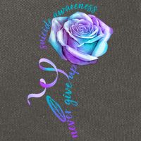 Never Give Up Suicide Awareness Ribbon Rose Cotton Canvas Backpack