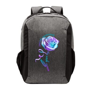 Never Give Up Suicide Awareness Ribbon Rose Vector Backpack