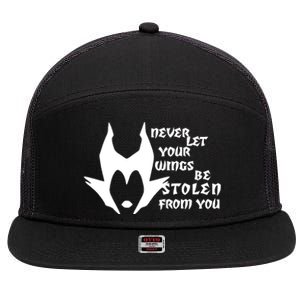 Never Let Your Wings Be Stolen 7 Panel Mesh Trucker Snapback Hat