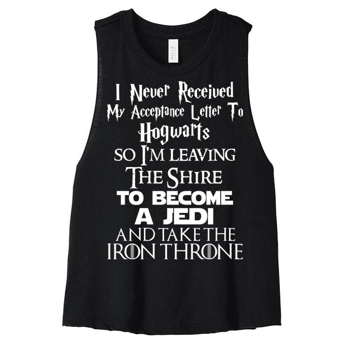 Never Received My Acceptance Letter Become A Jedi Women's Racerback Cropped Tank