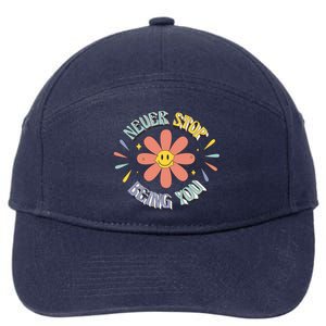 Never Stop Being You Flower 7-Panel Snapback Hat