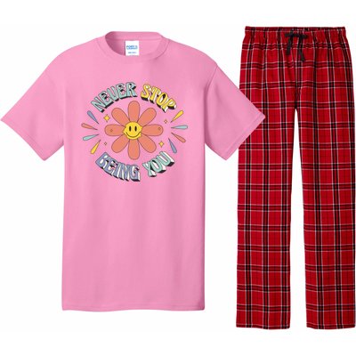 Never Stop Being You Flower Pajama Set