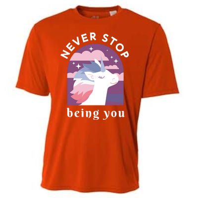 Never Stop Being You Unicorn Cooling Performance Crew T-Shirt