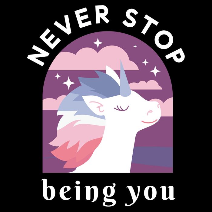 Never Stop Being You Unicorn Tall T-Shirt