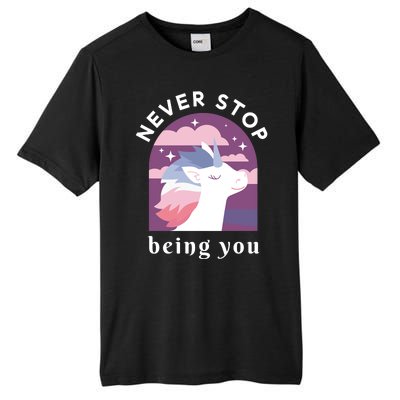 Never Stop Being You Unicorn Tall Fusion ChromaSoft Performance T-Shirt