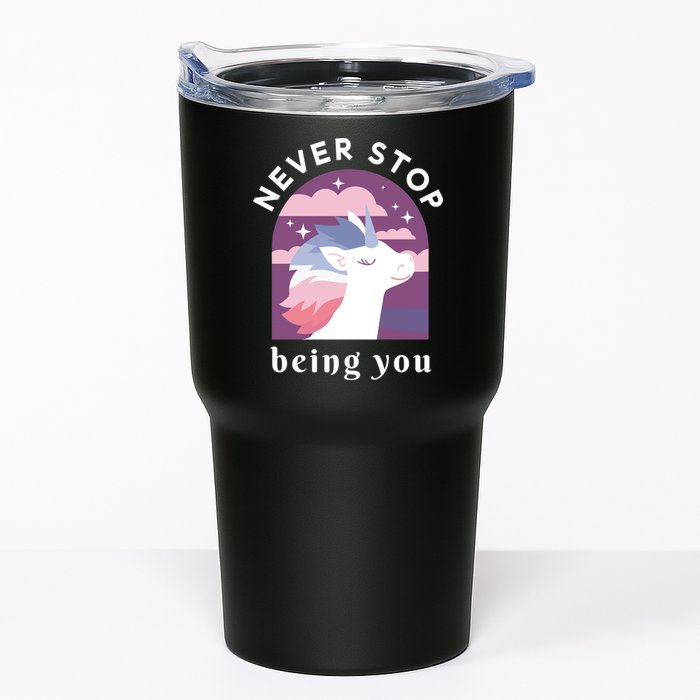 Never Stop Being You Unicorn Tumbler