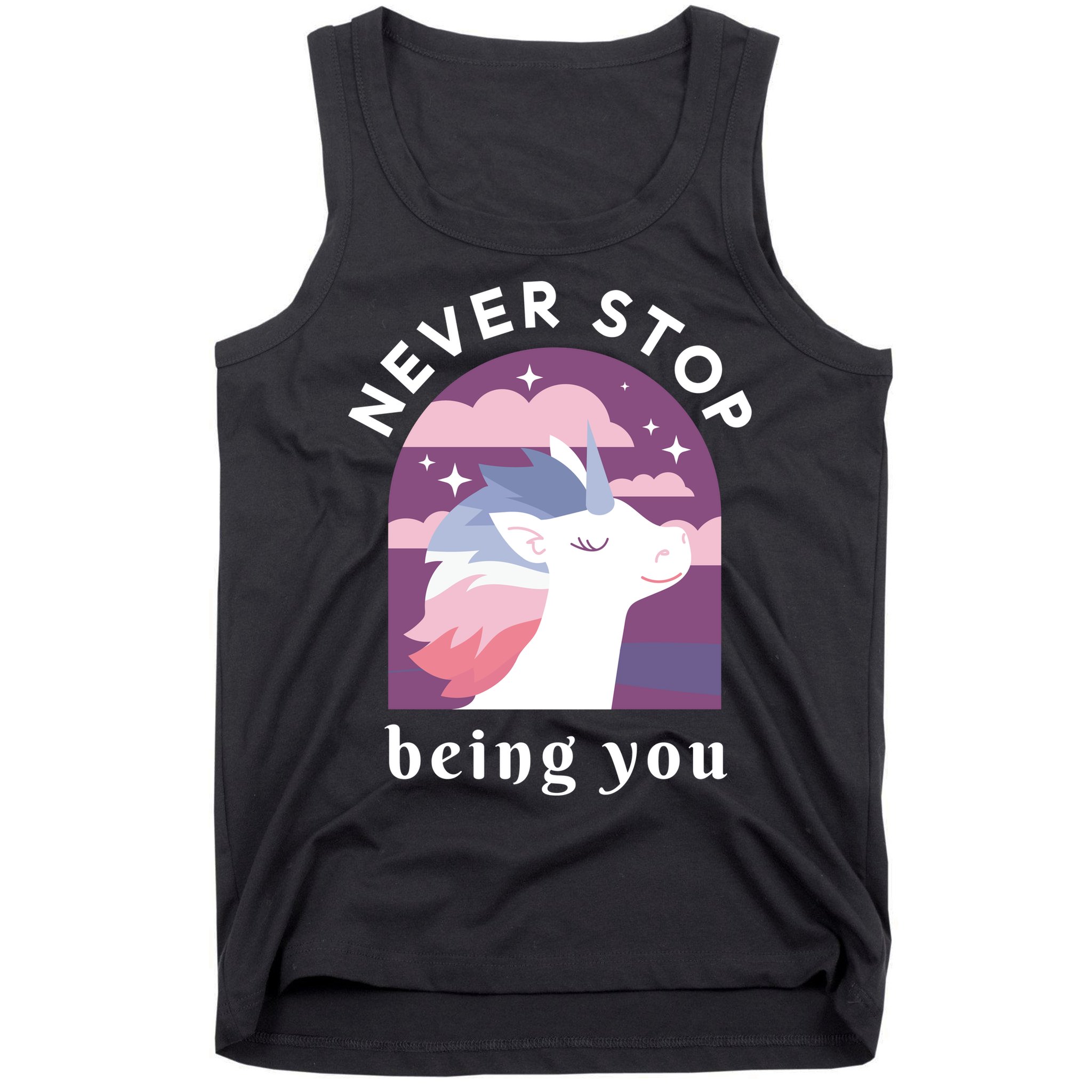 Never Stop Being You Unicorn Tank Top
