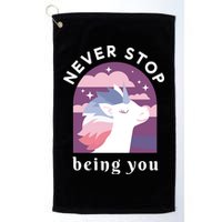 Never Stop Being You Unicorn Golf Towel