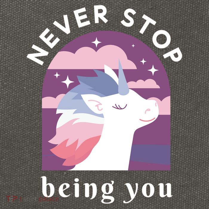 Never Stop Being You Unicorn Cotton Canvas Backpack