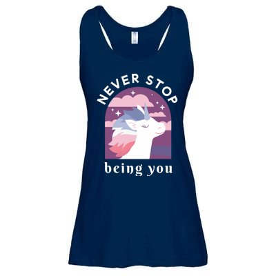 Never Stop Being You Unicorn Ladies Essential Flowy Tank