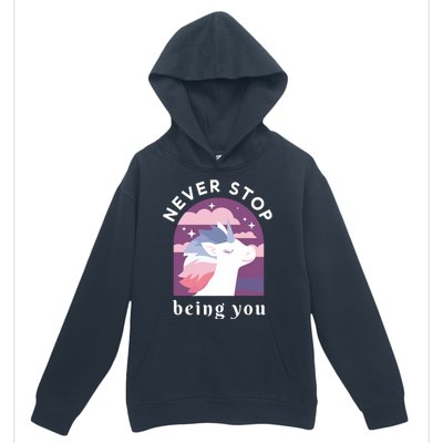 Never Stop Being You Unicorn Urban Pullover Hoodie