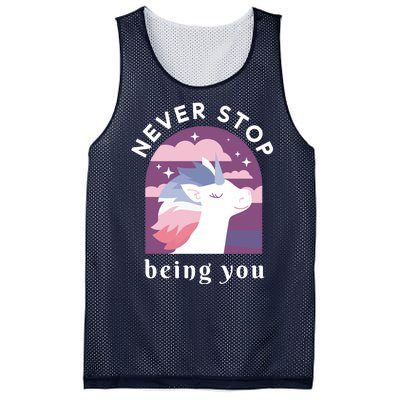 Never Stop Being You Unicorn Mesh Reversible Basketball Jersey Tank