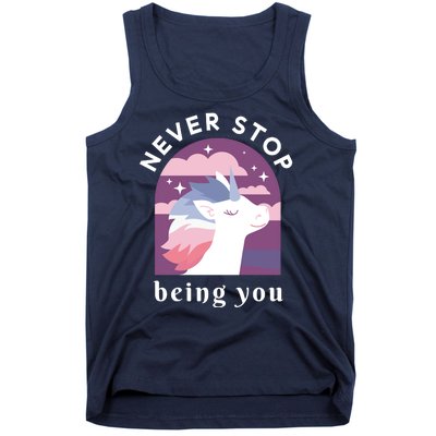 Never Stop Being You Unicorn Tank Top