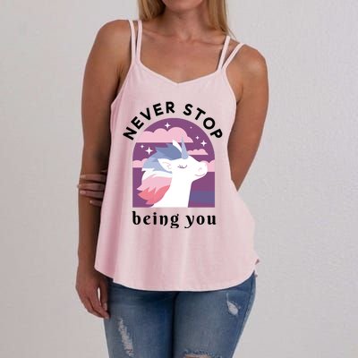 Never Stop Being You Unicorn Women's Strappy Tank