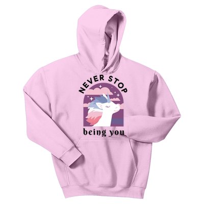 Never Stop Being You Unicorn Kids Hoodie