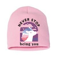 Never Stop Being You Unicorn Short Acrylic Beanie