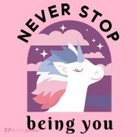 Never Stop Being You Unicorn Short Acrylic Beanie