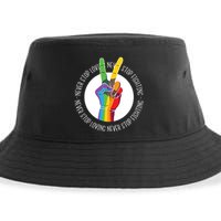 Never Stop Loving And Fighting Pride Sustainable Bucket Hat