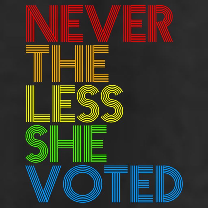 Never The Less She Voted 7 Panel Mesh Trucker Snapback Hat