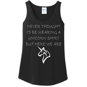 Never Thought I'd Wear A Unicorn Ladies Essential Tank