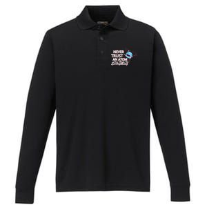 Never Trust An Atom Performance Long Sleeve Polo