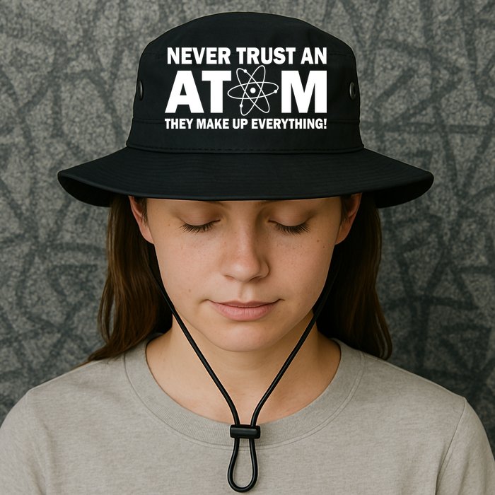 Never Trust An Atom They Make Up Everything Bucket Hat