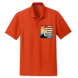 Never Underestimate A Girl With A Book RBG Tribute Dry Zone Grid Polo