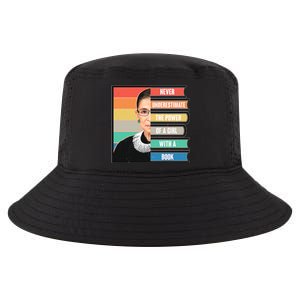 Never Underestimate A Girl With A Book RBG Tribute Cool Comfort Performance Bucket Hat