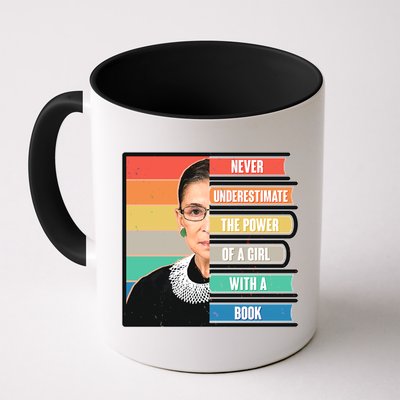 Never Underestimate A Girl With A Book RBG Tribute Mug