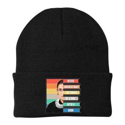 Never Underestimate A Girl With A Book RBG Tribute Beanie