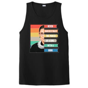 Never Underestimate A Girl With A Book RBG Tribute PosiCharge Competitor Tank