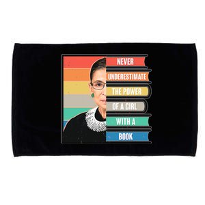 Never Underestimate A Girl With A Book RBG Tribute Microfiber Hand Towel