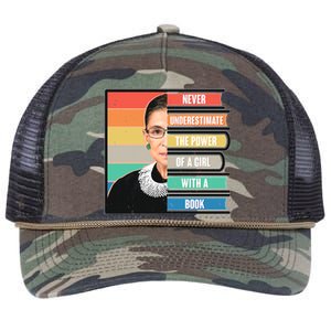 Never Underestimate A Girl With A Book RBG Tribute Retro Rope Trucker Hat Cap