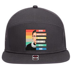 Never Underestimate A Girl With A Book RBG Tribute 7 Panel Mesh Trucker Snapback Hat