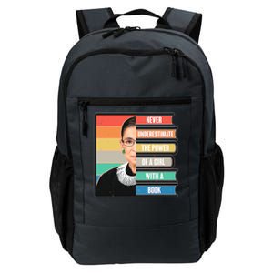 Never Underestimate A Girl With A Book RBG Tribute Daily Commute Backpack