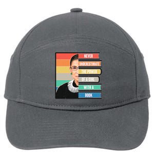 Never Underestimate A Girl With A Book RBG Tribute 7-Panel Snapback Hat