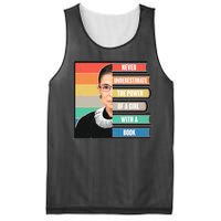 Never Underestimate A Girl With A Book RBG Tribute Mesh Reversible Basketball Jersey Tank