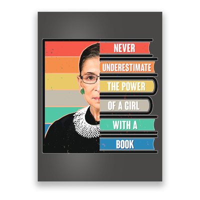 Never Underestimate A Girl With A Book RBG Tribute Poster