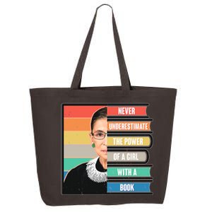 Never Underestimate A Girl With A Book RBG Tribute 25L Jumbo Tote