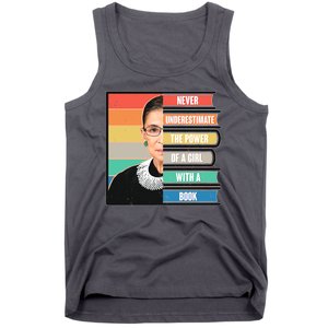 Never Underestimate A Girl With A Book RBG Tribute Tank Top