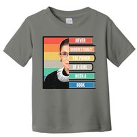 Never Underestimate A Girl With A Book RBG Tribute Toddler T-Shirt