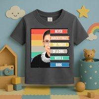 Never Underestimate A Girl With A Book RBG Tribute Toddler T-Shirt