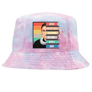 Never Underestimate A Girl With A Book RBG Tribute Tie-Dyed Bucket Hat