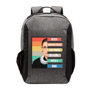 Never Underestimate A Girl With A Book RBG Tribute Vector Backpack