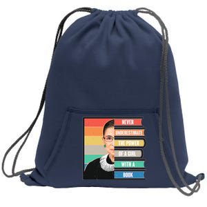 Never Underestimate A Girl With A Book RBG Tribute Sweatshirt Cinch Pack Bag